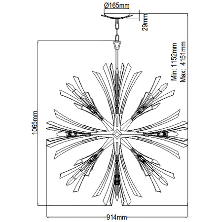 Duża lampa wisząca Vida - 13 źródeł światła Vida Quintiesse Hinkley/ Fredrick Ramond QN-VIDA-13P-L