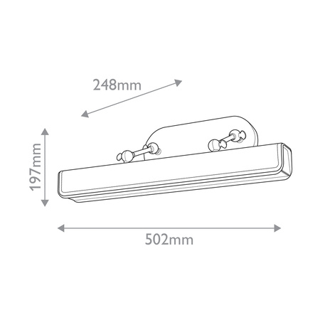 Średnia obrazówka LED Valise Picture - Vintage mosiądz, skóra koniakowa Quintiesse QN-VALISE-PL-M-VBS-CL