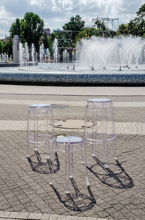 Krzesło barowe CHARLES 65 transparentne - poliwęglan