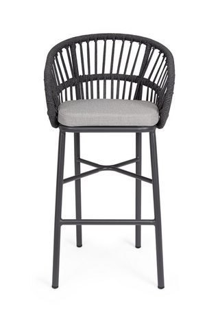 BIZZOTTO krzesło barowe ogrodowe          ODIVELAS czarne