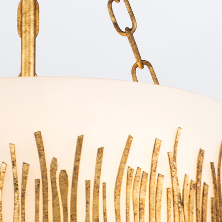 Lampa wisząca Sawgrass - 3 źródła światła - Płatkowe złoto Quintiesse QN-SAWGRASS-2P-DG-O