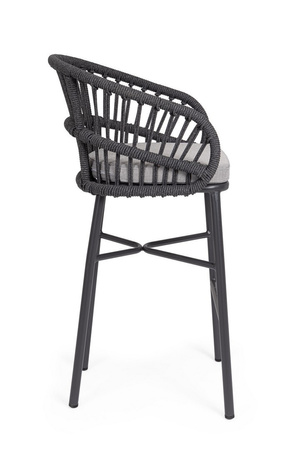 BIZZOTTO krzesło barowe ogrodowe          ODIVELAS czarne