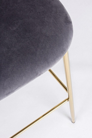 BIZZOTTO krzesło barowe CARRY VELVET      szare