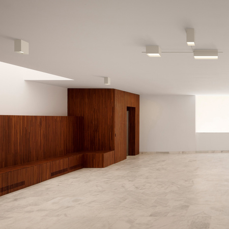Vibia Structural lampa sufitowa LED 1-punktowa szer. 18 wys. 21 gl. 12 cm kremowy mat