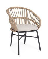 BIZZOTTO krzesło ogrodowe ODIVELAS        beżowe