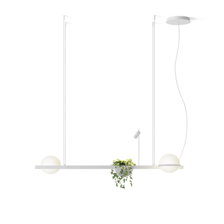 Vibia Palma Lampa Wisząca LED, 3-punktowa, szer. 150, wys. 47 GL 200 cm, Biały Mat Opal Mat