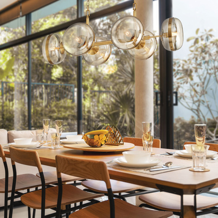 Lampa wyspowa Nottingham - 6 źródeł światła - Antyczny mosiądz Quintiesse Eurofase QN-NOTTINGHAM-6LP-AB