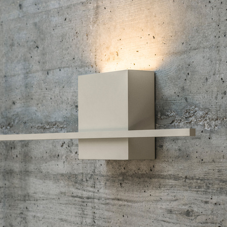 Vibia Structural Pionowa Lampa Ścienna LED, 2-punktowa, szer. 180cm, wys. 120cm , GL 10 cm, Kremowy Mat