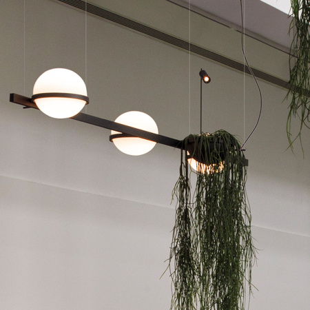 Vibia Palma Lampa Wisząca LED, 4-punktowa, szer. 195, wys. 200 GL 47 cm, Grafitowy Mat Opal Mat