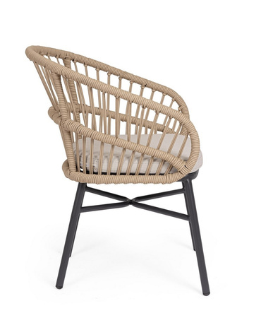 BIZZOTTO krzesło ogrodowe ODIVELAS        beżowe