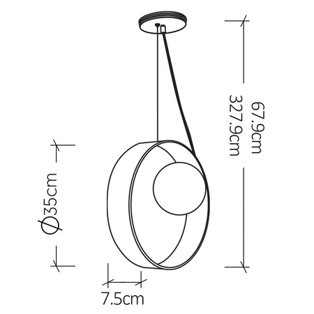 Lampa wisząca Sfera Brązowy, Drewno Quintiesse Accord QN-SFERA-1P-TEAK