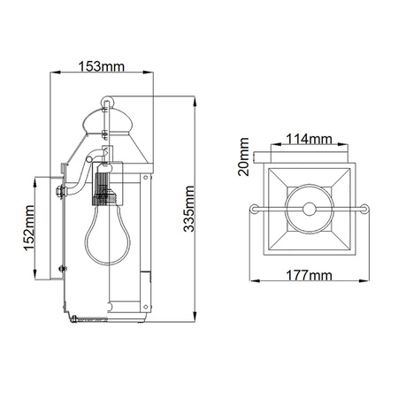 Latarnia naścienna Anchorage - 1 źródło światła Anchorage Quintiesse Hinkley QN-ANCHORAGE-S