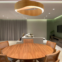 Lampa wisząca Horizon Brązowy, Drewno Quintiesse Accord QN-HORIZON-RING-LED-80-TEAK