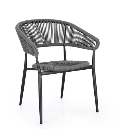 BIZZOTTO krzesło ogrodowe ALGAIDA szare