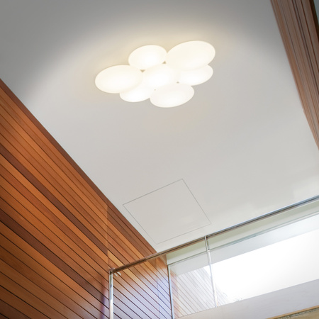 Vibia Puck Lampa Sufitowa, szer. 79, wys. 11, GL 80 cm, Satyna Szary Aluminiowy