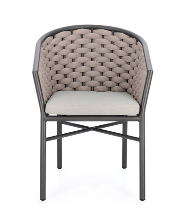 BIZZOTTO krzesło ogrodowe MARGALIDA       antracyt / beż