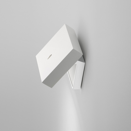 Vibia Alpha Lampa Ścienna LED, szer. 12cm, wys. 12 cm, Biały Mat Chrom