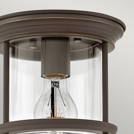 Mały plafon Hadrian - 1 źródło światła - Olejowany brąz Hadrian Quintiesse Hinkley QN-HADRIAN-MINI-F-OZ-CLEAR