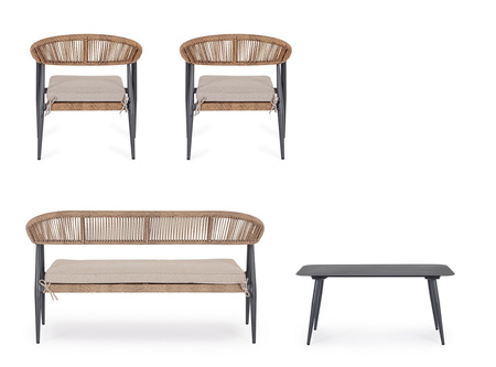 BIZZOTTO zestaw ogrodowy JANDIA szary /   beż