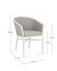 BIZZOTTO krzesło ogrodowe MARGALIDA       białe / szare