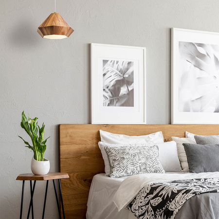 Lampa wisząca Diamond Brązowy, Drewno Quintiesse Accord QN-DIAMOND-P-S-TEAK