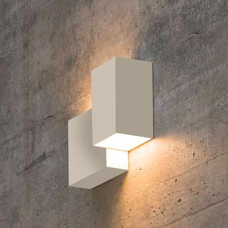 Vibia Structural Lampa Ścienna LED, 2-punktowa, szer. 26cm, wys. 22cm, GL 10 cm, Kremowy Mat