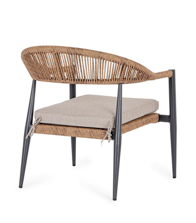 BIZZOTTO krzesło ogrodowe JANDIA szare    / naturalne