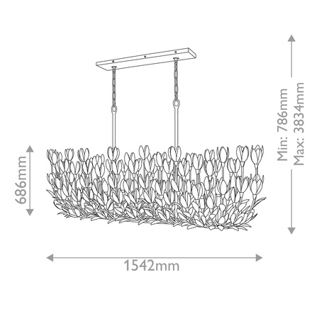 Lampa wyspowa Flora - 10 źródeł światła - Tynk strukturalny Quintiesse QN-FLORA10-WHT