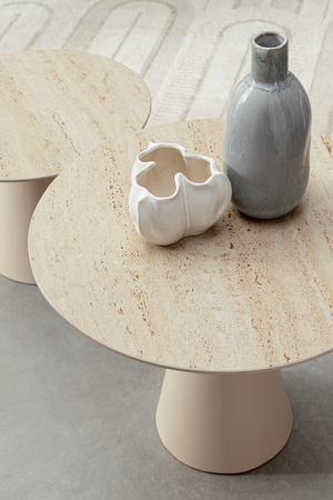 BIZZOTTO zestaw stolików kawowych HARDY   beżowy