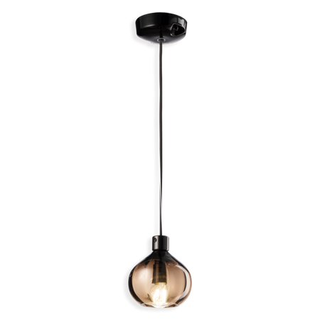 SOSPENSIONE PICCOLA VETRO / SMALL GLASS PENDANT AFOXE' Ferroluce C2642-BRO