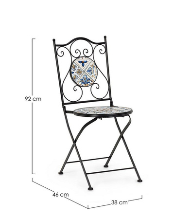 BIZZOTTO krzesło ogrodowe składane        MYKONOS czarne