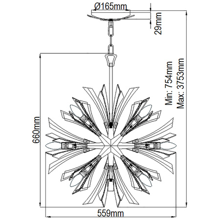 Mała lampa wisząca Vida - 13 źródeł światła Vida Quintiesse Hinkley/ Fredrick Ramond QN-VIDA-13P-S
