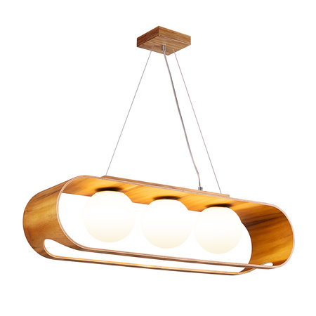 Lampa wisząca Sfera Brązowy, Drewno Quintiesse Accord QN-SFERA-3P-TEAK