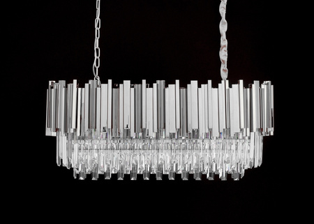 Lampa wisząca IMPERIAL LONG SILVER 90 - stal, kryształ