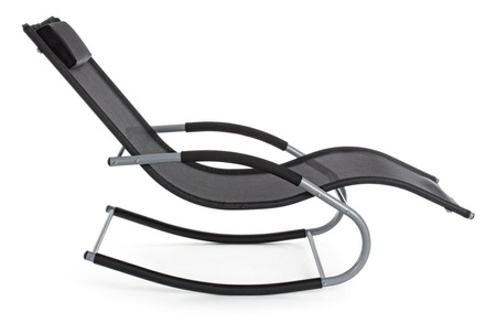 BIZZOTTO leżak bujany ogrodowy ROGER      czarny