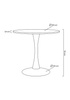 MODESTO stół TULIP FI 80 biały - MDF, podstawa metalowa