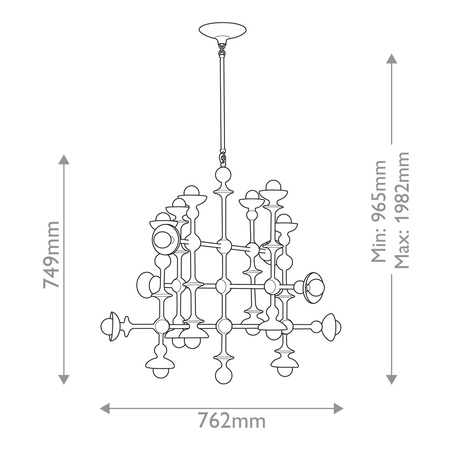 Żyrandol Cadence - 18 źródeł światła - Antyczna biel Quintiesse QN-CADENCE18-WHT