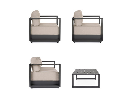 BIZZOTTO zestaw ogrodowy MOSES antracyt   / beż