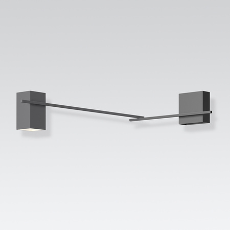 Vibia Structural Ortogonalna Lampa Ścienna LED, 2-punktowa, szer. 90cm, wys. 18cm, GL 56 cm, Szary Mat