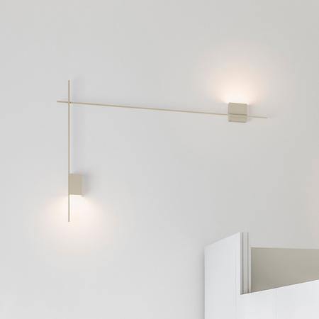 Vibia Structural Pionowa Lampa Ścienna LED, 2-punktowa, szer. 180cm, wys. 120cm , GL 10 cm, Kremowy Mat