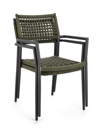 BIZZOTTO krzesło ogrodowe CALETA czarne   / zielone