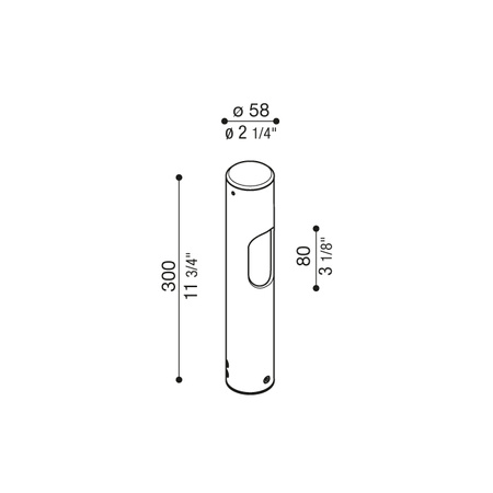 Lombardo LT1263193 lampa słupkowa niska  Ago Bollard H300 1L
