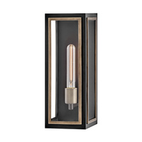 Latarnia naścienna Shaw - 1 źródło światła - Czarny, oksydowany brąz Quintiesse QN-SHAW-1M-BK