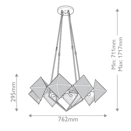 Żyrandol Cairo - 8 źródeł światła - Miejski brąz Quintiesse QN-CAIRO8-UBZ-CR