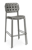 BIZZOTTO krzesło barowe ogrodowe CLOVER   szare