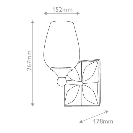 Kinkiet Epsilon - 1 źródło światła - Postarzany mosiądz Quintiesse QN-EPSILON-1WB-AB-O