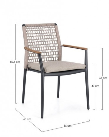 BIZZOTTO krzesło ogrodowe MADDOX beżowe