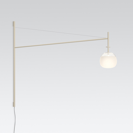 Vibia Tempo Lampa Ścienna LED ze Ściemniaczem i Przewodem, 116.5 GL, 13 cm, Kremowy Mat