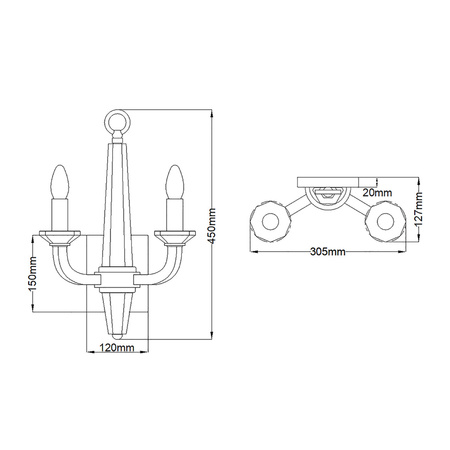Kinkiet Ascher - 2 źródła światła Ascher Quintiesse Hinkley QN-ASCHER2