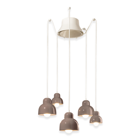 SOSPENSIONE 5 LUCI  / 5-LIGHTS PENDANT BERIMBAU Ferroluce C2605-MOK